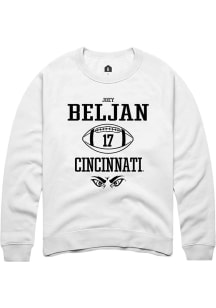 Joey Beljan Rally Mens White Cincinnati Bearcats NIL Sport Icon Crew Sweatshirt