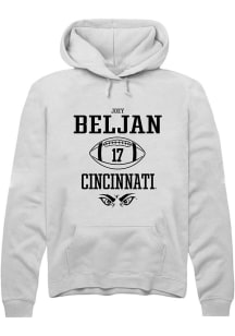 Joey Beljan Rally Mens White Cincinnati Bearcats NIL Sport Icon Hooded Sweatshirt