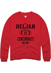 Joey Beljan Rally Mens Red Cincinnati Bearcats NIL Sport Icon Crew Sweatshirt