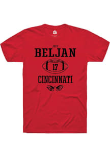 Joey Beljan Red Cincinnati Bearcats NIL Sport Icon Short Sleeve T Shirt