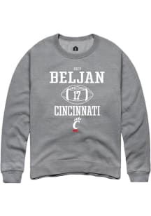 Joey Beljan Rally Mens Graphite Cincinnati Bearcats NIL Sport Icon Crew Sweatshirt