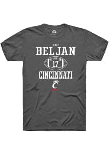 Joey Beljan Dark Grey Cincinnati Bearcats NIL Sport Icon Short Sleeve T Shirt