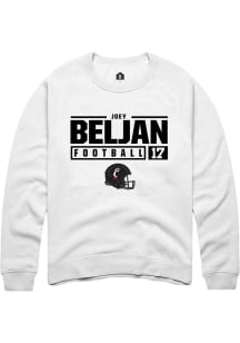 Joey Beljan Rally Mens White Cincinnati Bearcats NIL Stacked Box Crew Sweatshirt