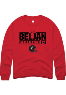 Joey Beljan Rally Mens Red Cincinnati Bearcats NIL Stacked Box Crew Sweatshirt