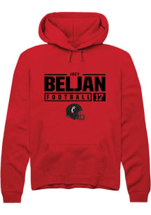 Joey Beljan Rally Mens Red Cincinnati Bearcats NIL Stacked Box Hooded Sweatshirt