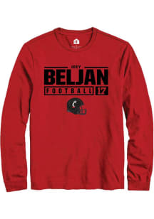 Joey Beljan Rally Mens Red Cincinnati Bearcats NIL Stacked Box Tee