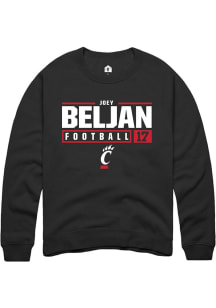 Joey Beljan Rally Mens  Cincinnati Bearcats NIL Stacked Box Crew Sweatshirt