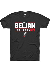 Joey Beljan  Cincinnati Bearcats NIL Stacked Box Short Sleeve T Shirt