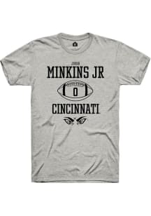 Josh Minkins Jr Ash Cincinnati Bearcats NIL Sport Icon Short Sleeve T Shirt