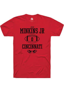 Josh Minkins Jr Red Cincinnati Bearcats NIL Sport Icon Short Sleeve T Shirt