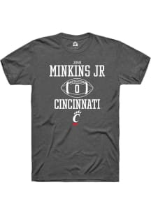 Josh Minkins Jr Dark Grey Cincinnati Bearcats NIL Sport Icon Short Sleeve T Shirt