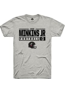 Josh Minkins Jr Ash Cincinnati Bearcats NIL Stacked Box Short Sleeve T Shirt