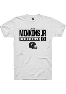 Josh Minkins Jr White Cincinnati Bearcats NIL Stacked Box Short Sleeve T Shirt