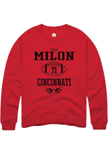 Judea Milon Rally Mens Red Cincinnati Bearcats NIL Sport Icon Crew Sweatshirt