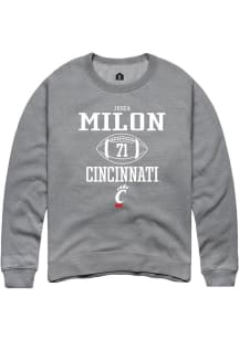 Judea Milon Rally Mens Graphite Cincinnati Bearcats NIL Sport Icon Crew Sweatshirt