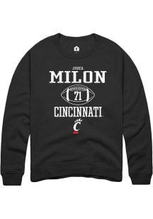 Judea Milon Rally Mens Black Cincinnati Bearcats NIL Sport Icon Crew Sweatshirt