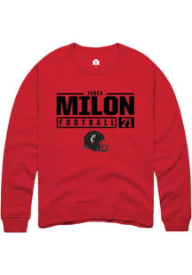 Judea Milon Rally Mens Red Cincinnati Bearcats NIL Stacked Box Crew Sweatshirt