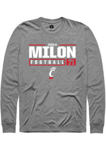 Judea Milon Rally Mens Graphite Cincinnati Bearcats NIL Stacked Box Tee