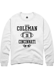 Simeon Coleman Rally Mens White Cincinnati Bearcats NIL Sport Icon Crew Sweatshirt