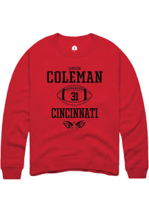 Simeon Coleman Rally Mens Red Cincinnati Bearcats NIL Sport Icon Crew Sweatshirt