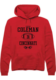 Simeon Coleman Rally Mens Red Cincinnati Bearcats NIL Sport Icon Hooded Sweatshirt