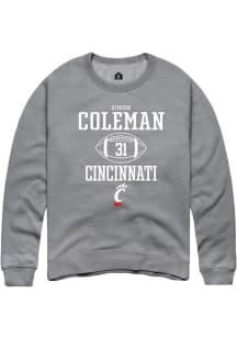 Simeon Coleman Rally Mens Graphite Cincinnati Bearcats NIL Sport Icon Crew Sweatshirt