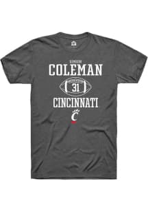 Simeon Coleman Dark Grey Cincinnati Bearcats NIL Sport Icon Short Sleeve T Shirt