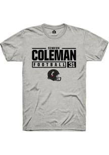 Simeon Coleman Ash Cincinnati Bearcats NIL Stacked Box Short Sleeve T Shirt