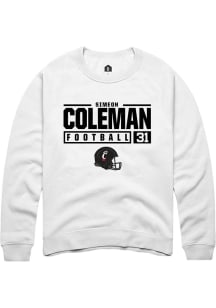 Simeon Coleman Rally Mens White Cincinnati Bearcats NIL Stacked Box Crew Sweatshirt