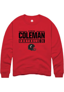 Simeon Coleman Rally Mens Red Cincinnati Bearcats NIL Stacked Box Crew Sweatshirt