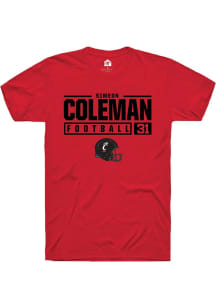 Simeon Coleman Red Cincinnati Bearcats NIL Stacked Box Short Sleeve T Shirt