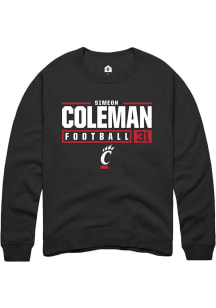 Simeon Coleman Rally Mens  Cincinnati Bearcats NIL Stacked Box Crew Sweatshirt