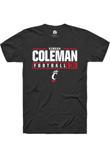 Simeon Coleman  Cincinnati Bearcats NIL Stacked Box Short Sleeve T Shirt