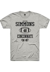 Weston Simmons Ash Cincinnati Bearcats NIL Sport Icon Short Sleeve T Shirt