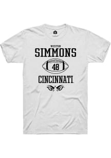 Weston Simmons White Cincinnati Bearcats NIL Sport Icon Short Sleeve T Shirt