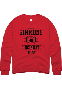 Weston Simmons Rally Mens Red Cincinnati Bearcats NIL Sport Icon Crew Sweatshirt