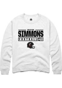 Weston Simmons Rally Mens White Cincinnati Bearcats NIL Stacked Box Crew Sweatshirt