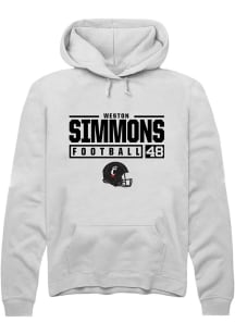 Weston Simmons Rally Mens White Cincinnati Bearcats NIL Stacked Box Hooded Sweatshirt