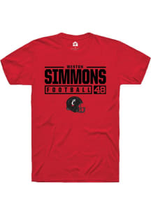 Weston Simmons Red Cincinnati Bearcats NIL Stacked Box Short Sleeve T Shirt