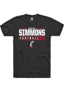 Weston Simmons  Cincinnati Bearcats NIL Stacked Box Short Sleeve T Shirt