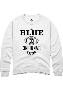 Zander Blue Rally Mens White Cincinnati Bearcats NIL Sport Icon Crew Sweatshirt