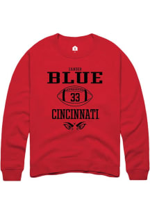 Zander Blue Rally Mens Red Cincinnati Bearcats NIL Sport Icon Crew Sweatshirt