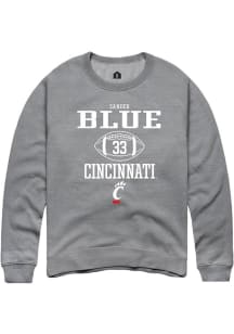 Zander Blue Rally Mens Graphite Cincinnati Bearcats NIL Sport Icon Crew Sweatshirt