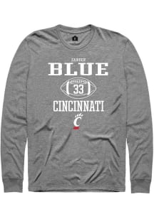 Zander Blue Rally Mens Graphite Cincinnati Bearcats NIL Sport Icon Tee