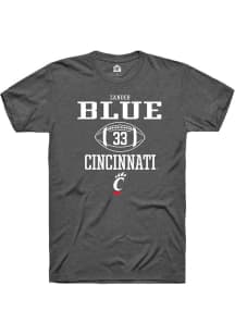 Zander Blue Dark Grey Cincinnati Bearcats NIL Sport Icon Short Sleeve T Shirt