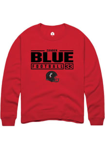 Zander Blue Rally Mens Red Cincinnati Bearcats NIL Stacked Box Crew Sweatshirt