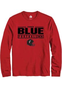 Zander Blue Rally Mens Red Cincinnati Bearcats NIL Stacked Box Tee