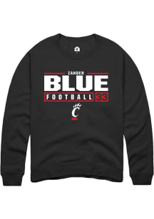 Zander Blue Rally Mens  Cincinnati Bearcats NIL Stacked Box Crew Sweatshirt