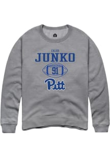 Caleb Junko Rally Mens Graphite Pitt Panthers NIL Sport Icon Crew Sweatshirt