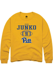 Caleb Junko Rally Mens Gold Pitt Panthers NIL Sport Icon Crew Sweatshirt